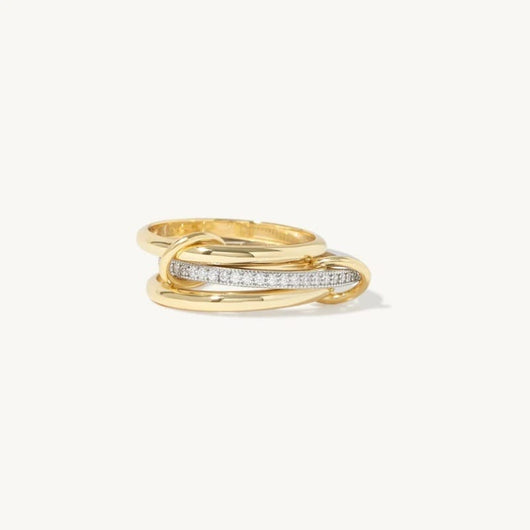 GOLD ZIRCONIA INTERTWINE RING
