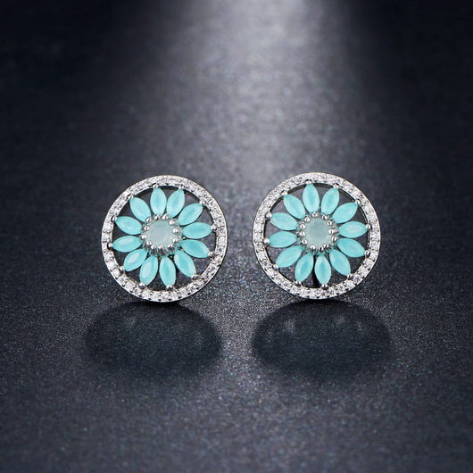 CRYSTAL FLOWER EARRINGS