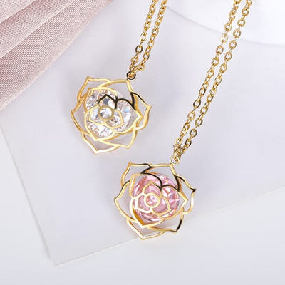FLORAL ROSE CHARM NECKLACE