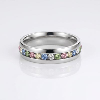 COLORFUL CRYSTAL ETERNITY BAND RING