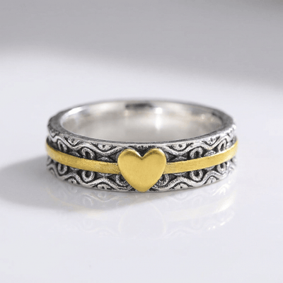 HANDMADE GOLD HEART BAND RING