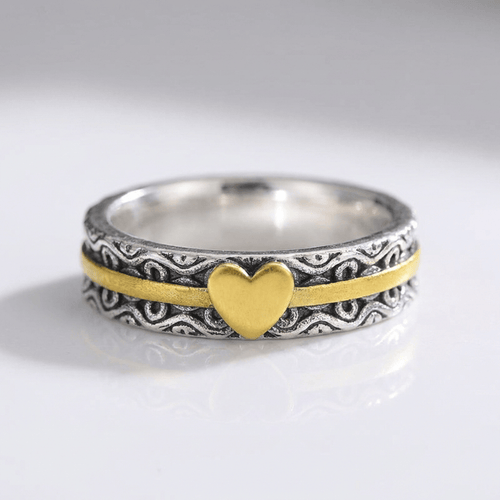 HANDMADE GOLD HEART BAND RING