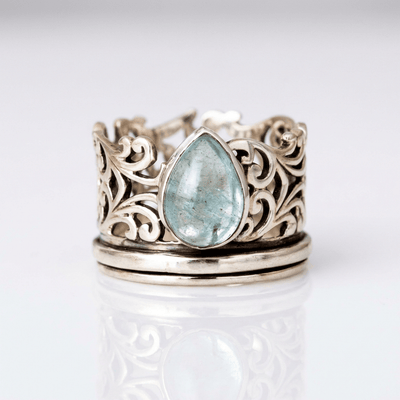 SILVER LABRADORITE VINTAGE RING