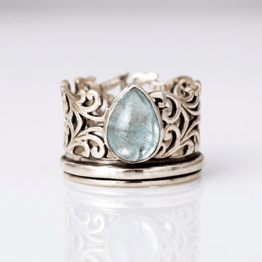 SILVER LABRADORITE VINTAGE RING