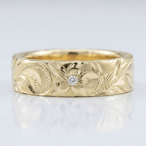 GOLD LEAF VINTAGE BAND RING