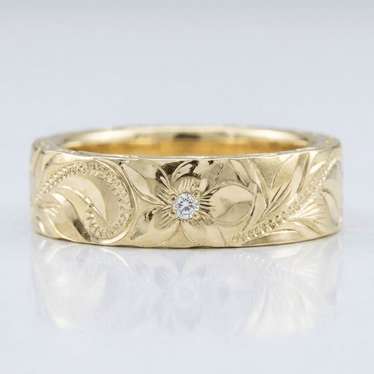 GOLD LEAF VINTAGE BAND RING