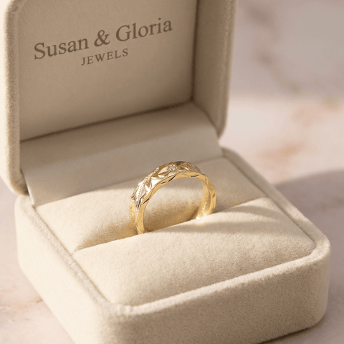 GOLD LEAF VINTAGE BAND RING
