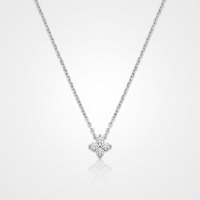 FLOWER ZIRCONIA PENDANT NECKLACE