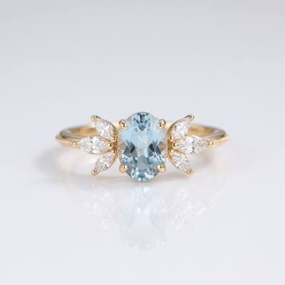 GOLD AQUAMARINE MARQUISE RING