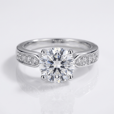 ROSE GOLD ROUND DIAMOND PAVE RING - (ADJUSTABLE)