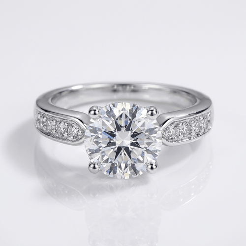 ROSE GOLD ROUND DIAMOND PAVE RING - (ADJUSTABLE)