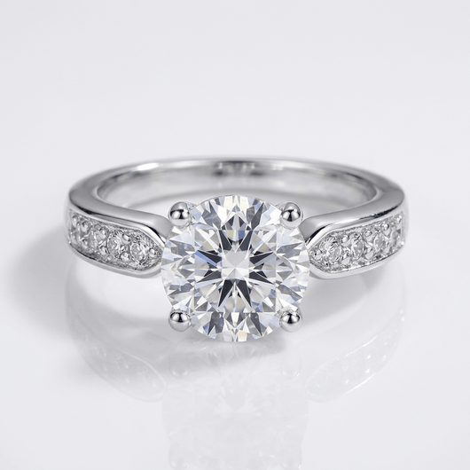 ROSE GOLD ROUND DIAMOND PAVE RING - (ADJUSTABLE)