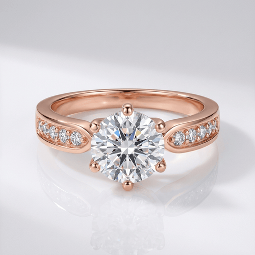 ROSE GOLD ROUND DIAMOND PAVE RING - (ADJUSTABLE)