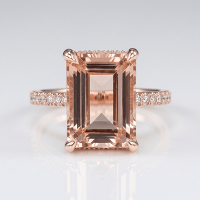 ROSE GOLD MORGANITE PAVE RING