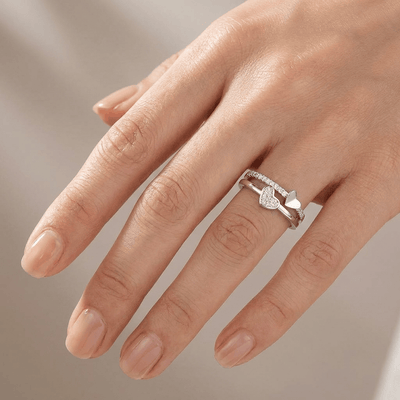 ROSE GOLD HEART ZIRCONIA - (ADJUSTABLE)