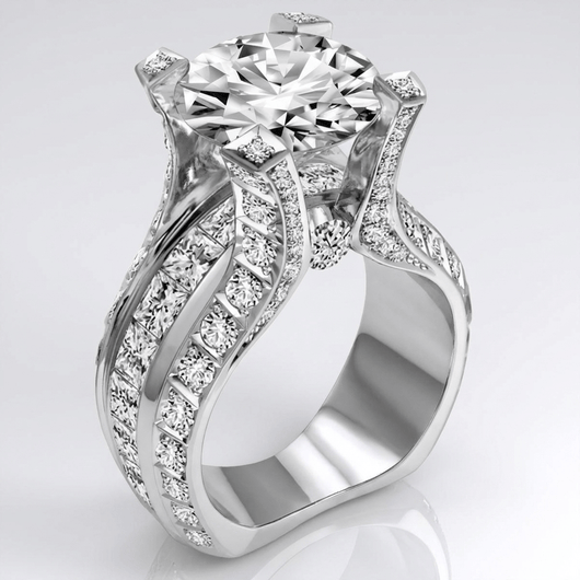 SILVER DIAMOND GLAMOUR RING