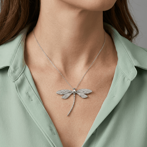 DRAGONFLY VINTAGE SILVER NECKLACE