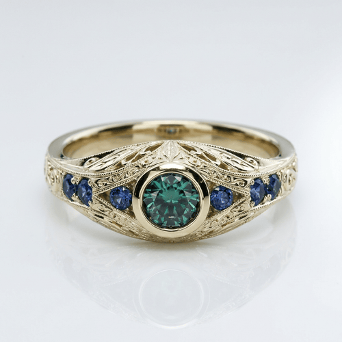 GOLD OPAL SAPPHIRE VINTAGE RING