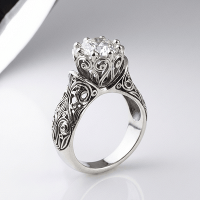 SILVER ZIRCONIA HEIRLOOM RING