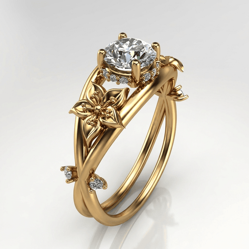 GOLD ZIRCONIA BLOOMING GRACE RING