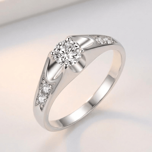 SILVER ZIRCONIA MODERN EMBRACE RING