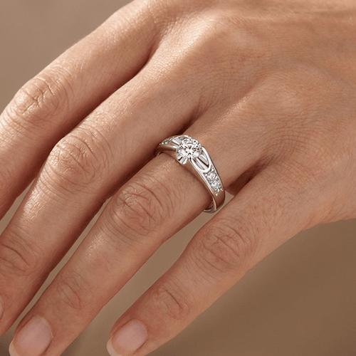 SILVER ZIRCONIA MODERN EMBRACE RING