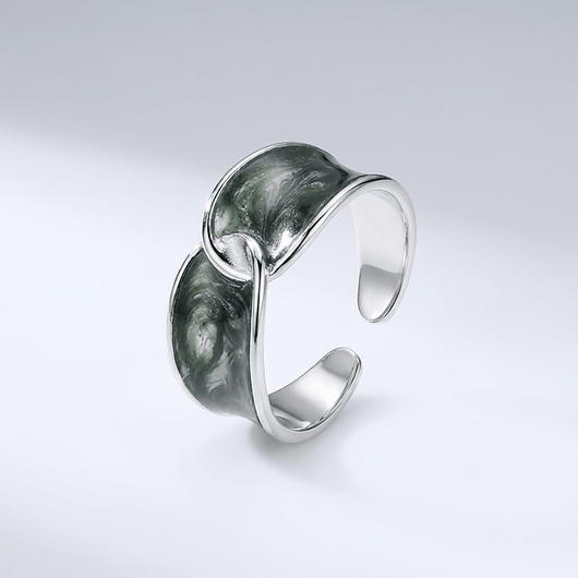 JADE DOUBLE STONE RING - (ADJUSTABLE)
