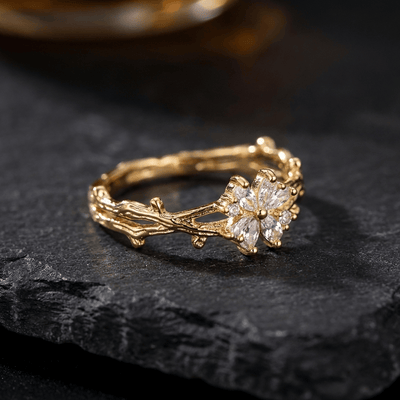 GOLDEN BRANCH RING - ADJUSTABLE