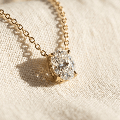 OVAL DIAMOND SOLITAIRE NECKLACE