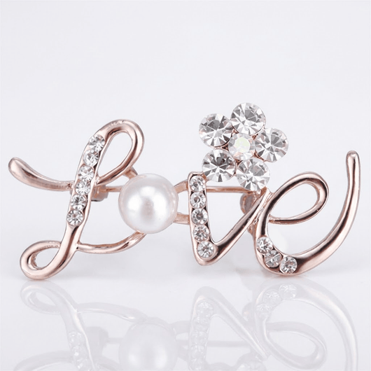 ROSE GOLD "LOVE" BROOCH