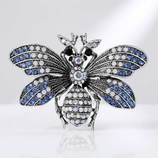 ROYAL BLUE BEE BROOCH
