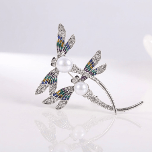 DRAGONFLY PEARL BROOCH