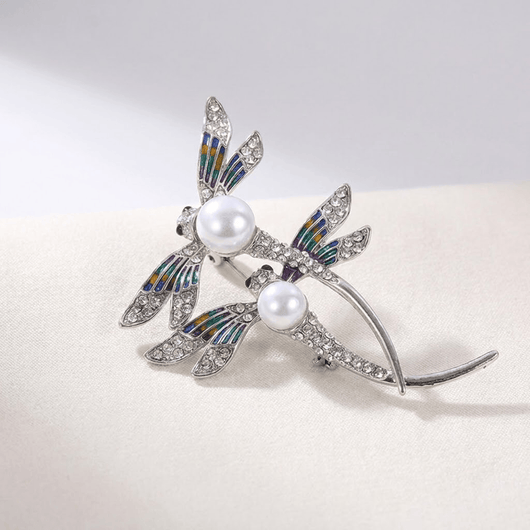 DRAGONFLY PEARL BROOCH
