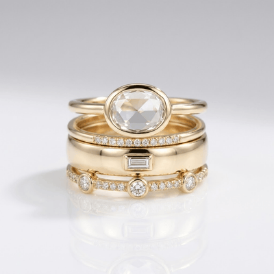 GOLD ZIRCONIA STACK RING