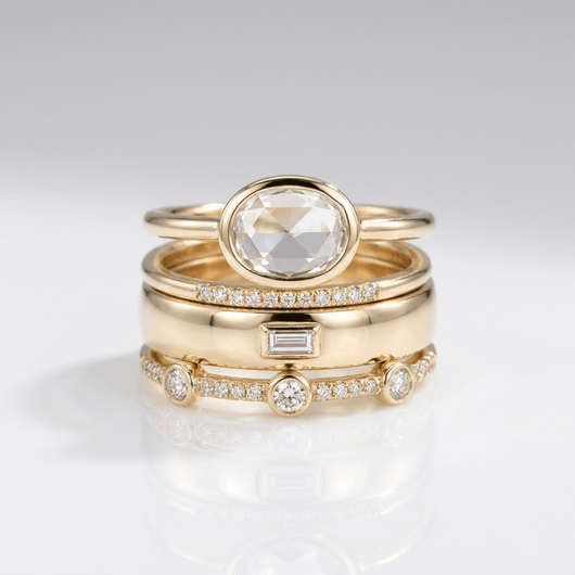 GOLD ZIRCONIA STACK RING