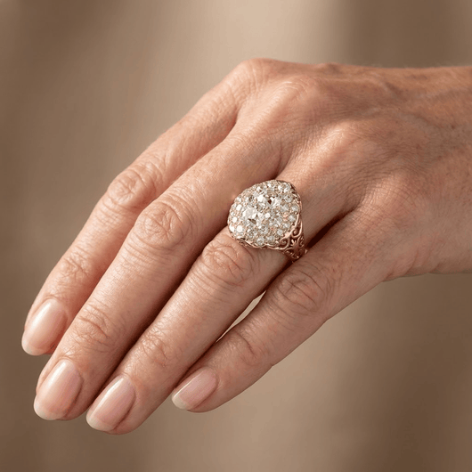 VINTAGE CLUSTER ZIRCONIA RING