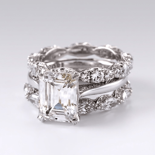 EMERALD CUT ZIRCONIA RING