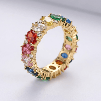 RAINBOW ZIRCONIA BAND RING