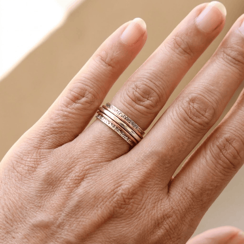 STACKED BAND ZIRCONIA RING