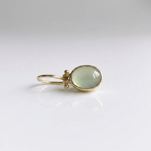 GREEN DROP GOLD EARRINGS