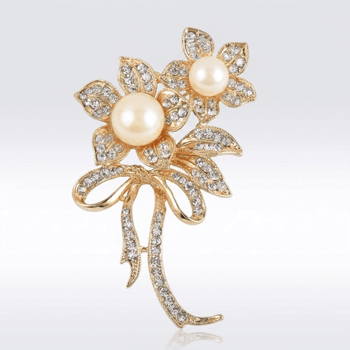 GOLD FLOWER BROOCH