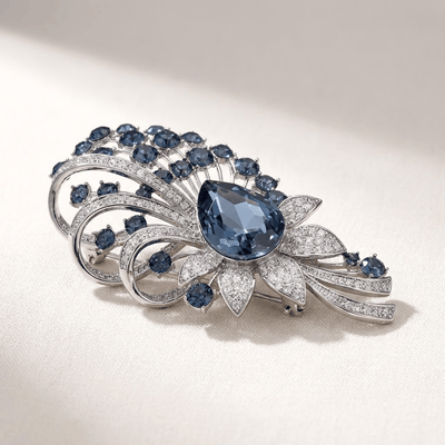 ROSE BLOOM CRYSTAL BROOCH