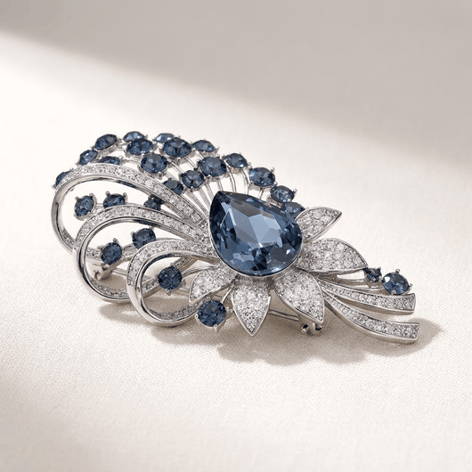 ROSE BLOOM CRYSTAL BROOCH