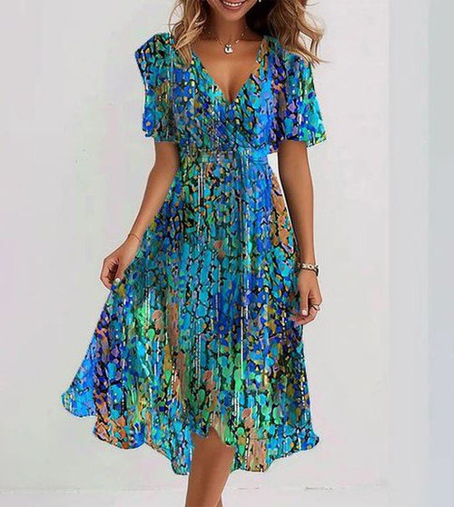 Gloria | Breezy Blue Midi Dress