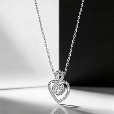 DANCING HEART ZIRCONIA NECKLACE