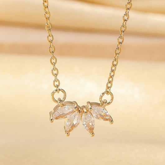 GOLD MARQUISE ZIRCONIA PENDANT NECKLACE