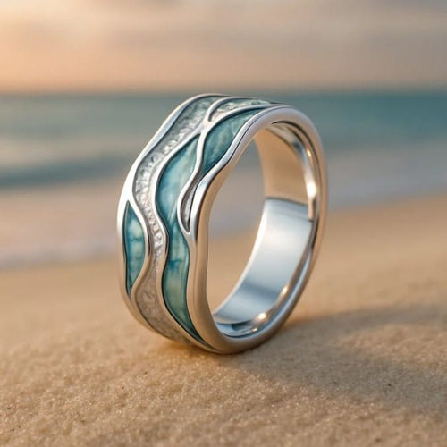 OCEAN WAVE BAND RING