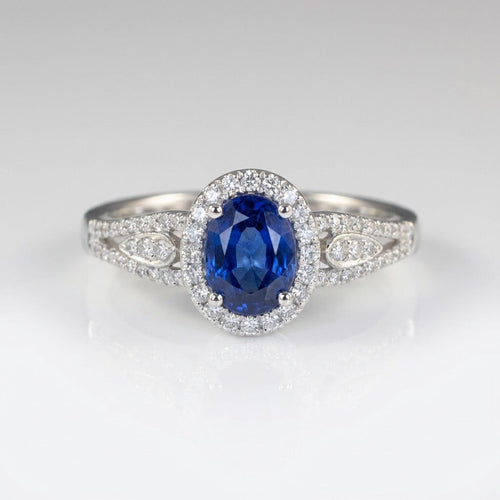 SAPPHIRE HALO VINTAGE RING