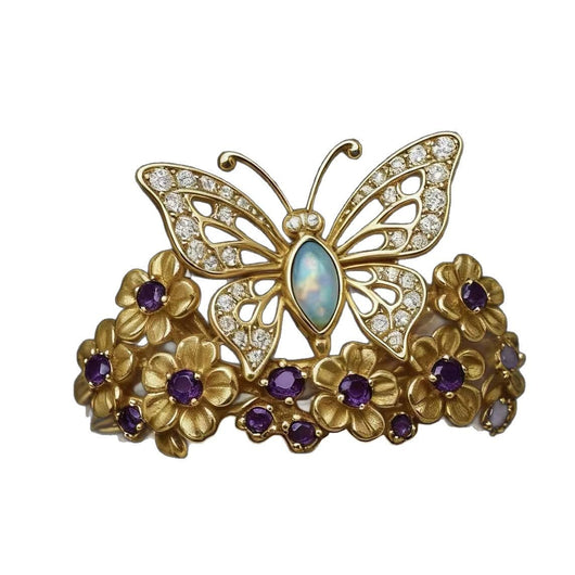 Womens Butterfly-shaped Flower New Eco-friendly Alloy Ring