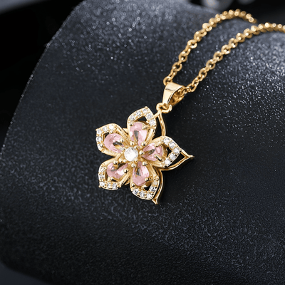PINK TOURMALINE BLOOM NECKLACE